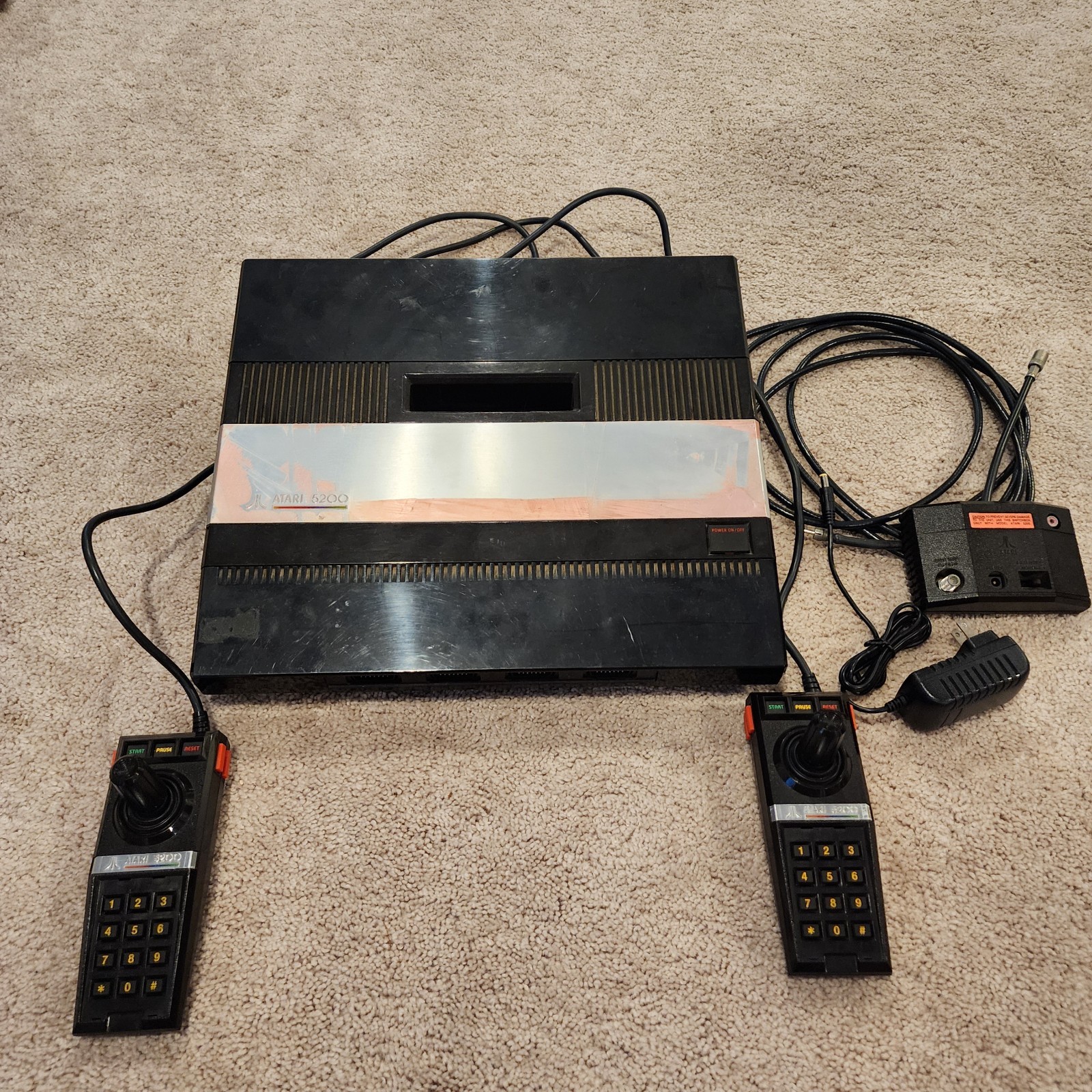 Atari 5200 Game Console w/2 Controllers Switchbox & Power – Tested & Working
