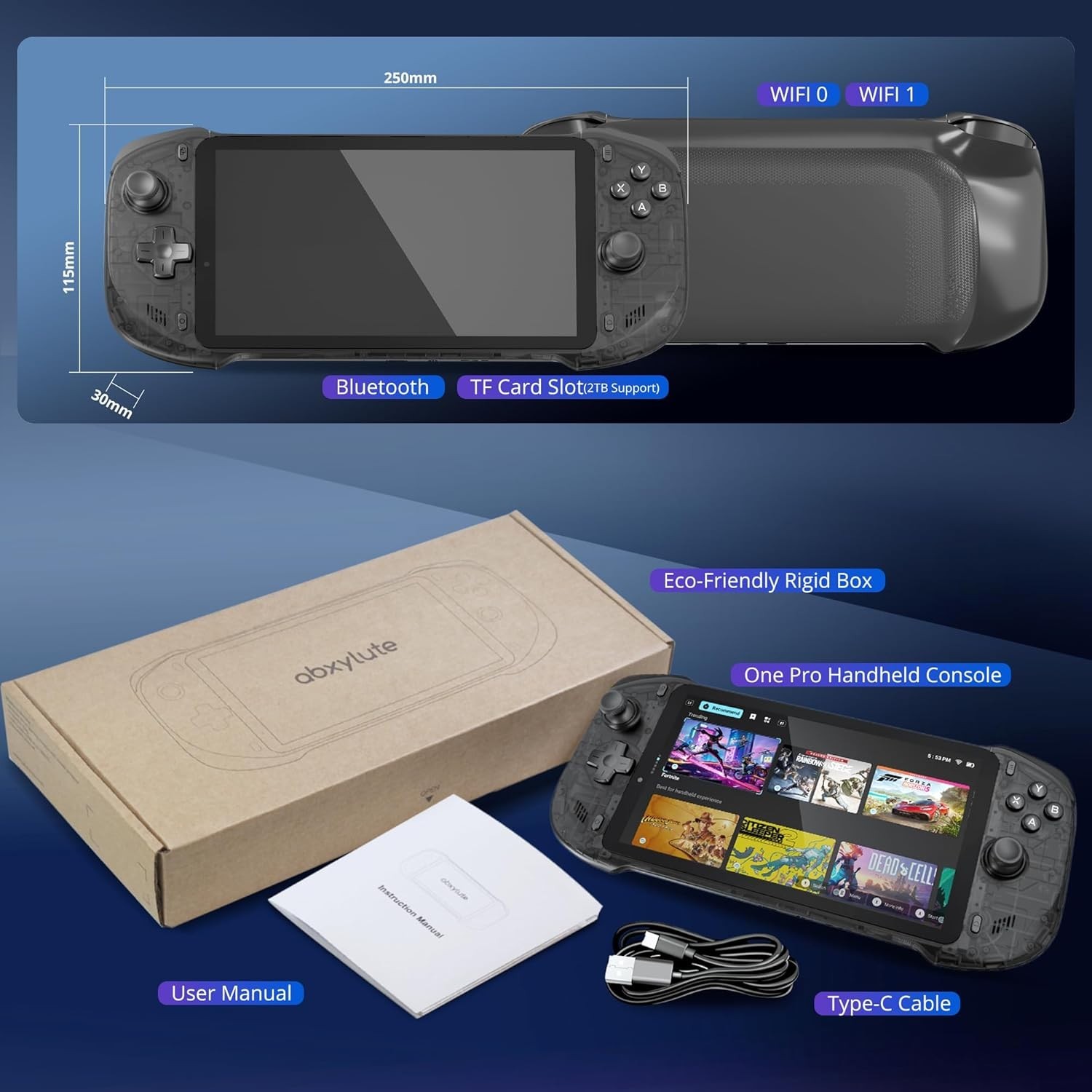OnePro Handheld Console – Play Anywhere with 64GB Storage, Cloud & Retro Games!