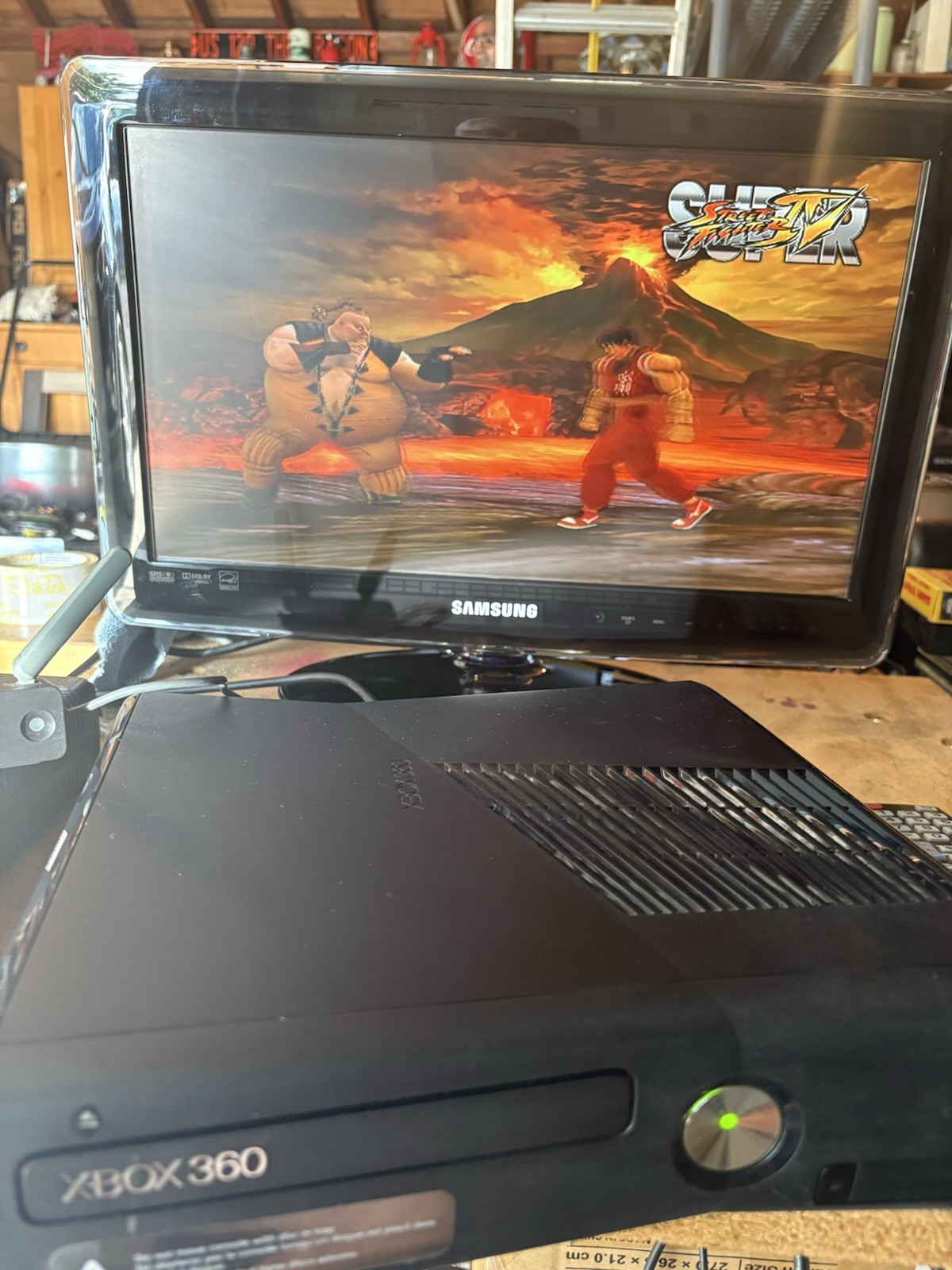 Microsoft Xbox 360 S Slim Black Console Model 1439 Tested Working -No Controller