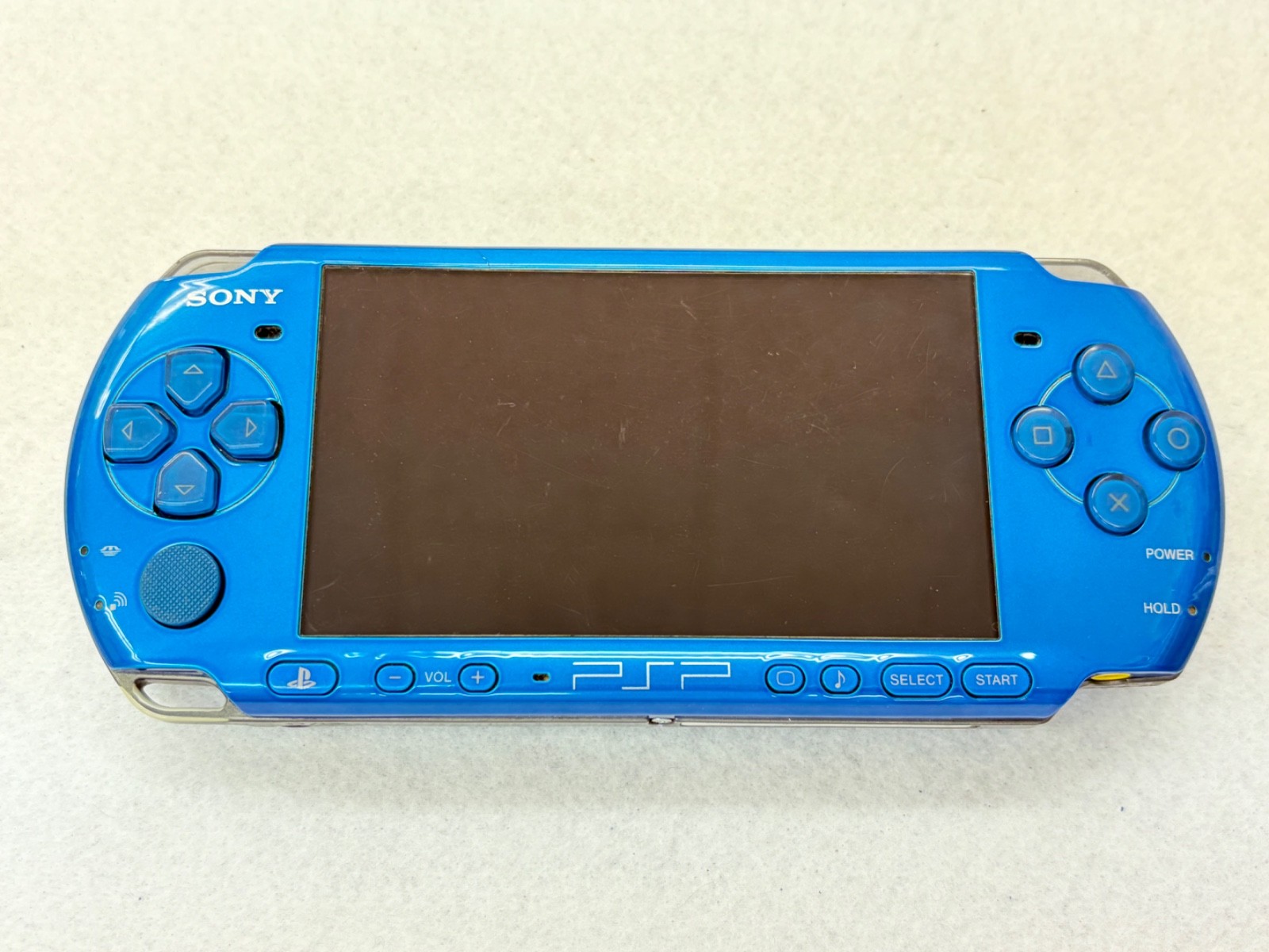 TESTED SONY PSP 3000 BLUE Console + Charger + battery + 3 game Region free 4GB