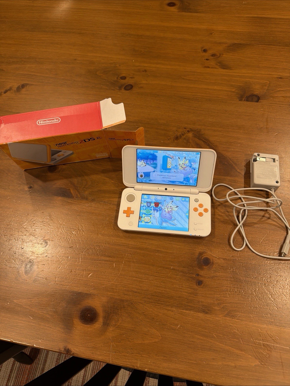 Nintendo 2DS XL Console – White/Orange with Box And 512 GB Storage Customized