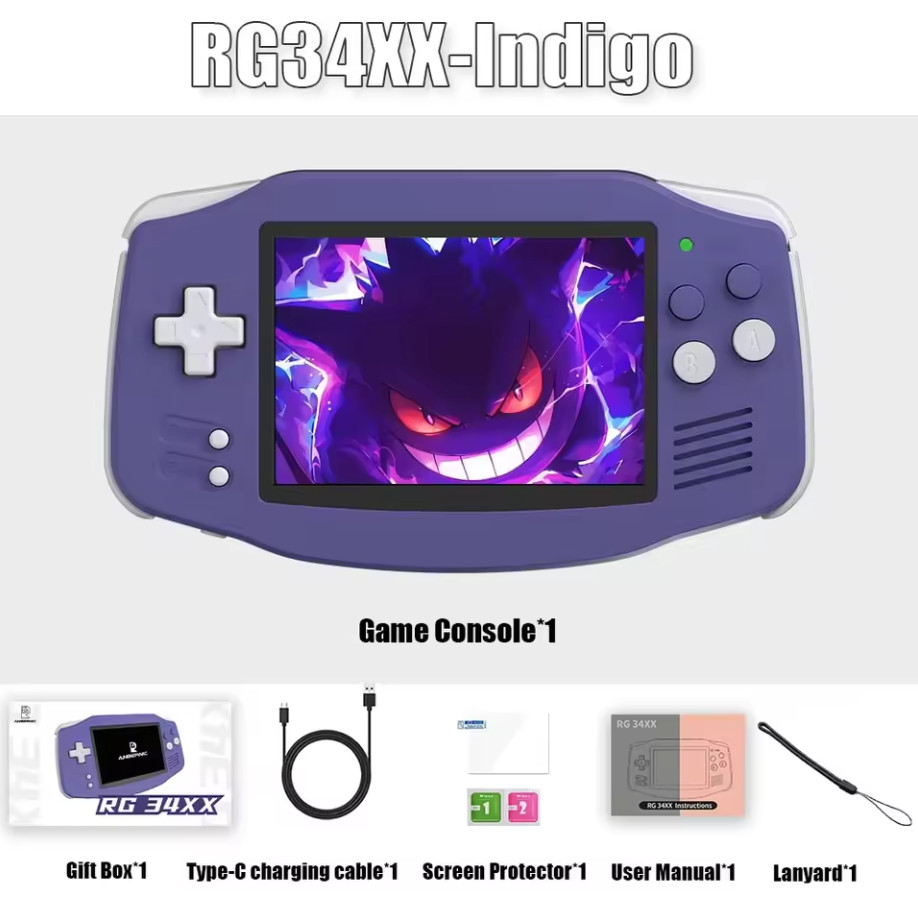 NEW ANBERNIC RG34XX Retro Handheld Console Linux HD IPS WiFi Bluetooth PSP Gift