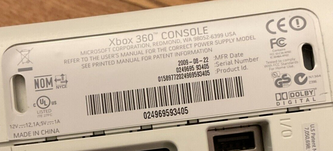 X Box 360 Console Bundle Power Remote USB Adapter Deck Jams When Removing CDs