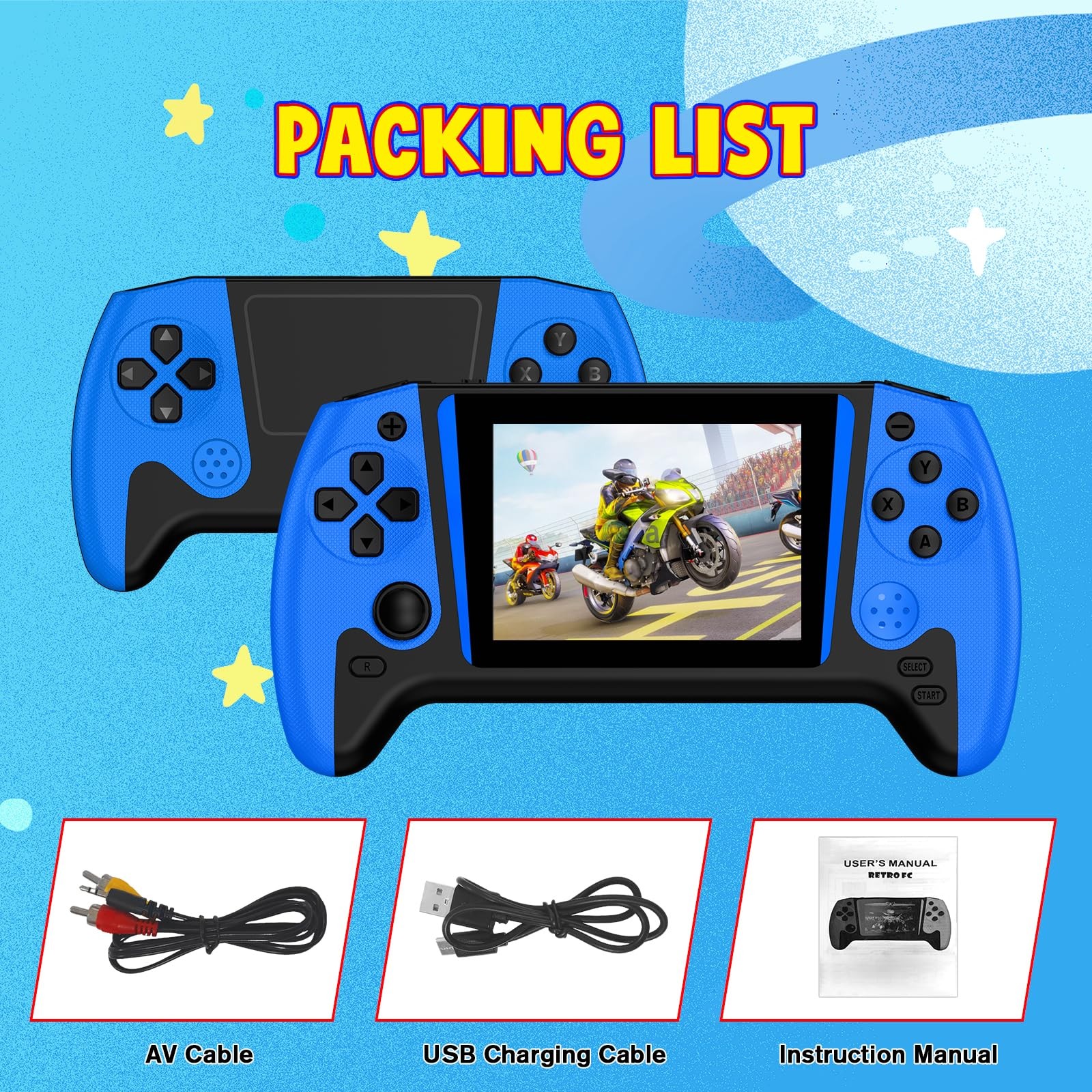 Portable Retro Handheld Game Console, 200 Built-in Classic Retro Games, Handh…