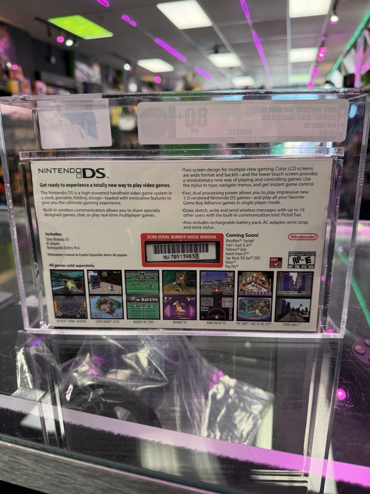 Factory Sealed Graded Silver 2005 Nintendo DS Console: VGA Grade 80+