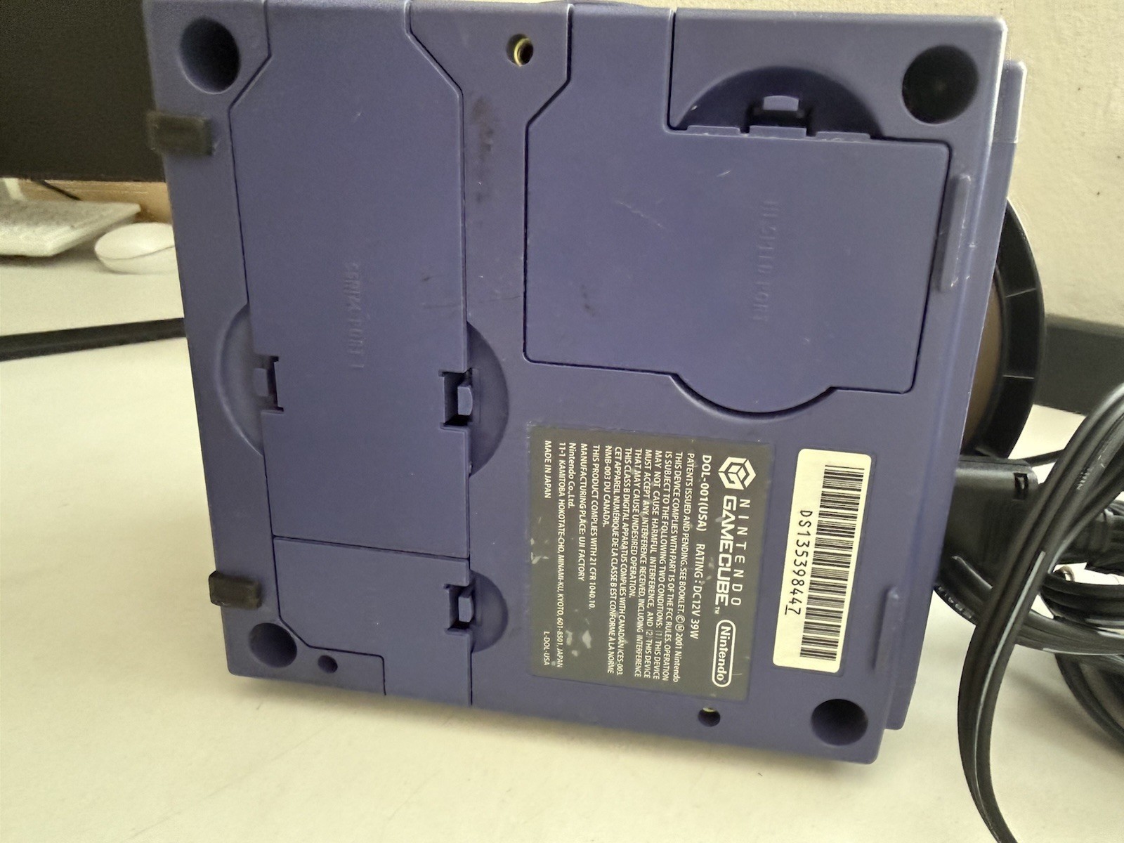 Nintendo GameCube DOL-001 Gaming System – Indigo + Power Cord + AV Cables