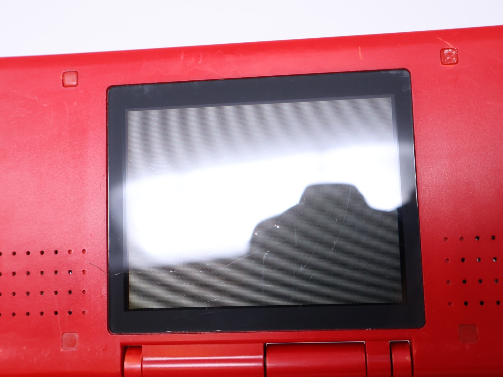 Nintendo DS Handheld System Tested Working Lava Red w/ Charger & Stylus
