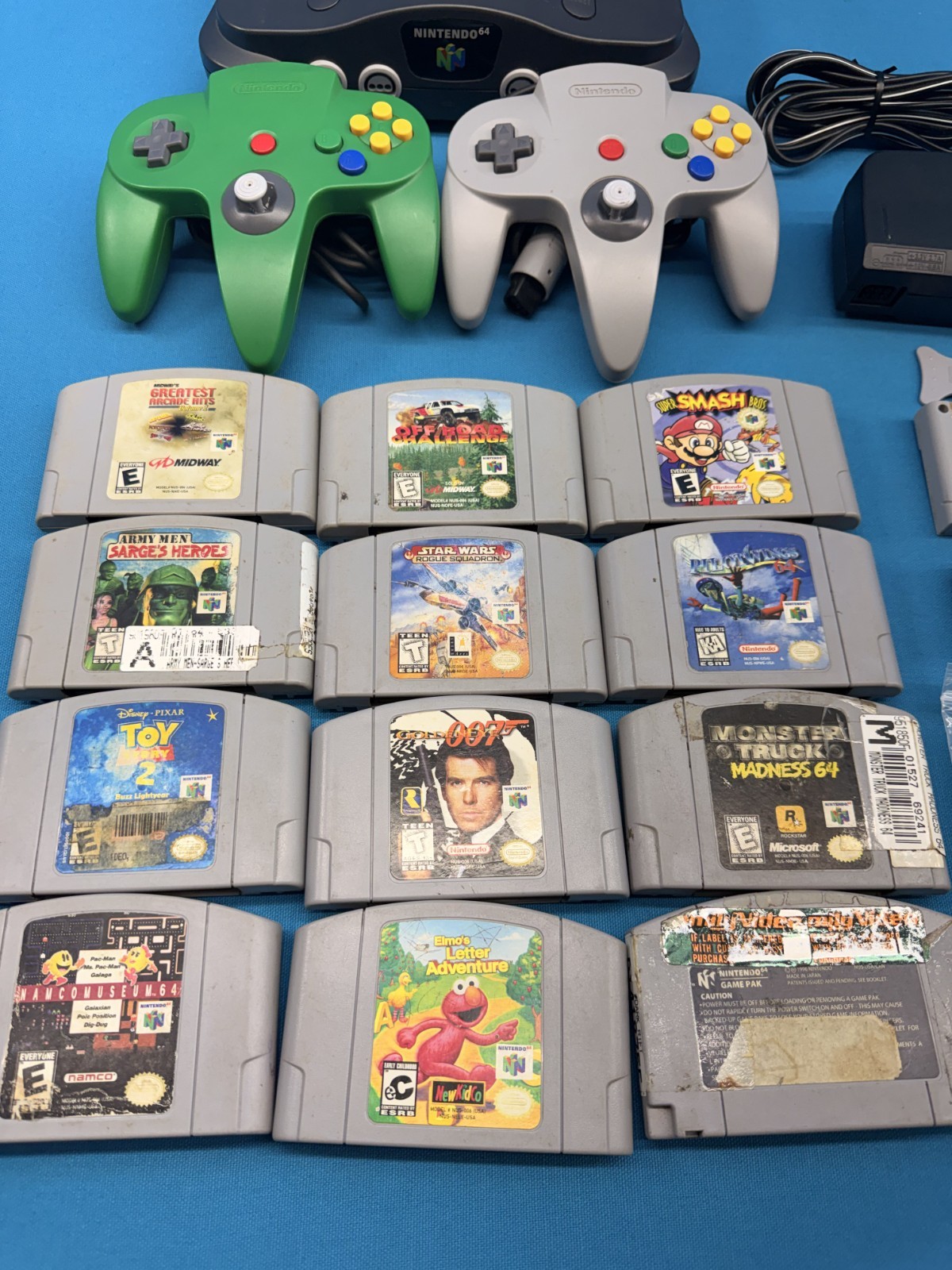 Nintendo 64 N64 System Console – Controllers – 13x Game Bundle Lot Super Smash