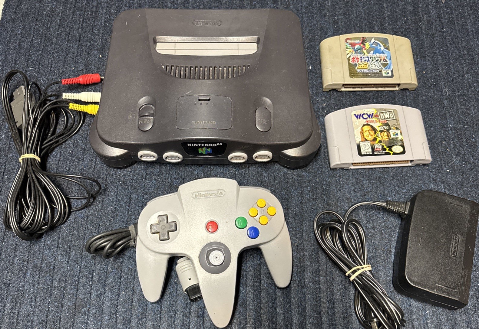 Nintendo 64 N64 Console Region Free Gray Set Pokemon Stadium 2 Japan And Wcw USA