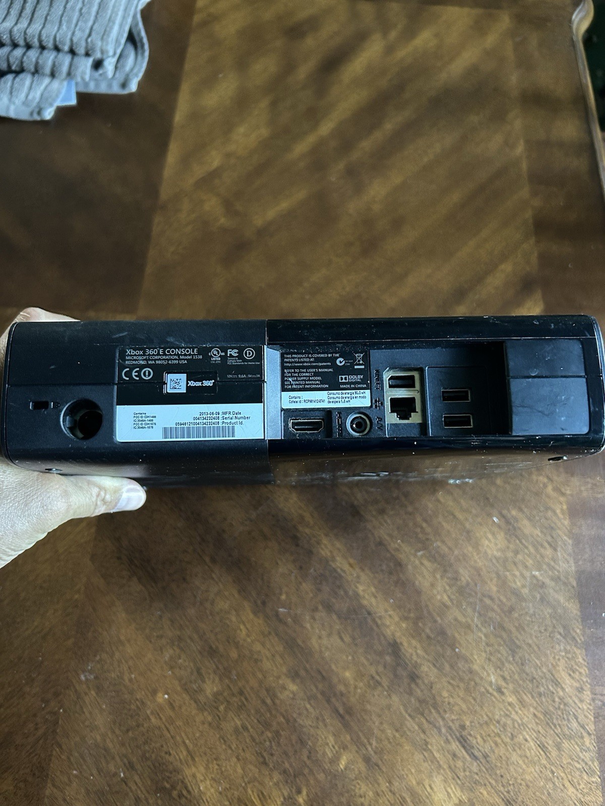 Microsoft Xbox 360 E Console (Model 1538 For Parts or Repair