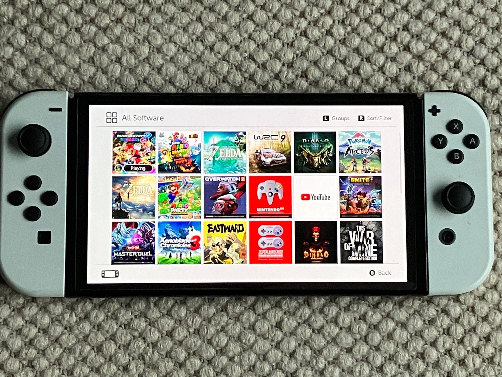 Nintendo Switch OLED with Pro Controller, Dock, Charger, Games, Bundle + Extras