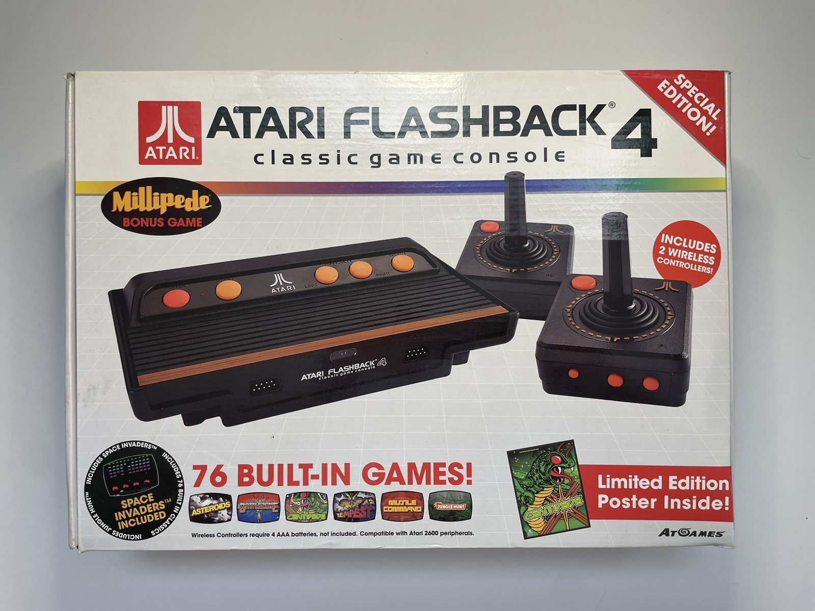 Atari Flashback 4 Classic Game Console With Box & Poster