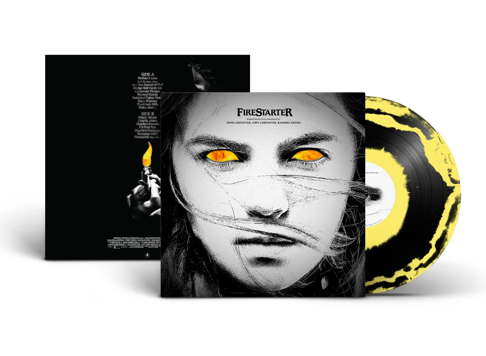NEW Firestarter Black Yellow Exclusive Soundtrack LP Vinyl Mondo 1000 Carpenter