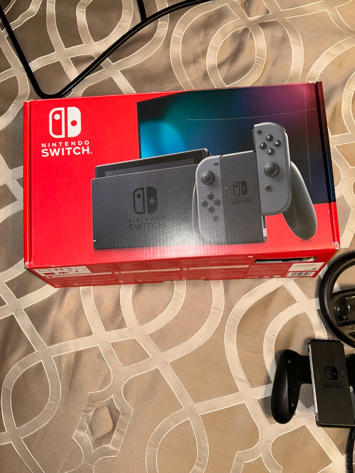 Nintendo Switch 32GB Gray Console with Neon Red and Neon Blue Joy-Con Bundle