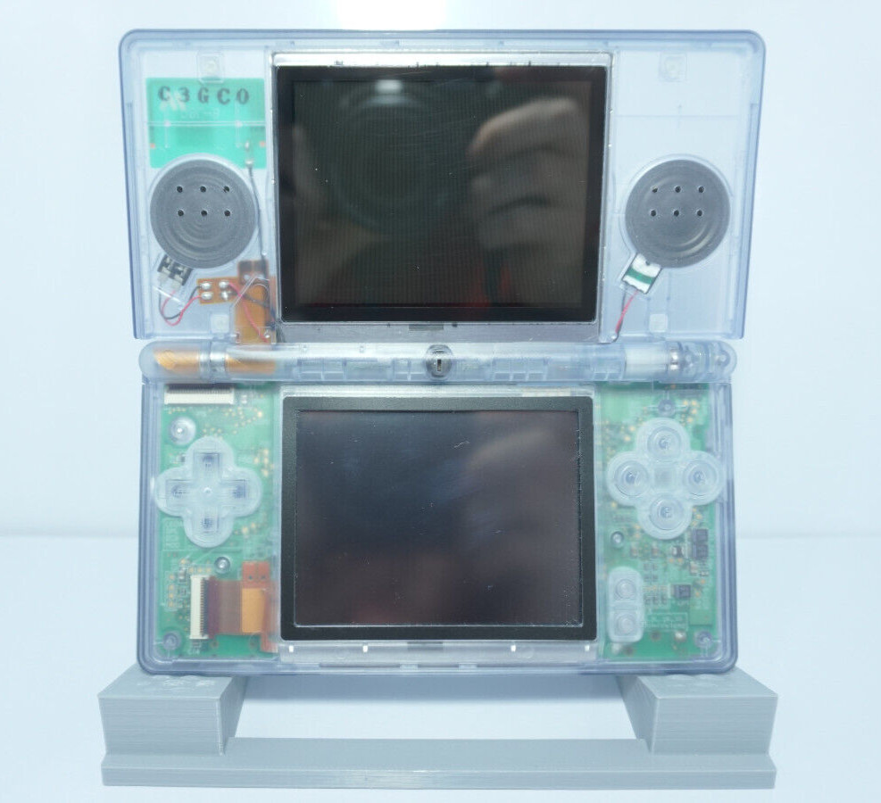 Nintendo DS Lite Transparent Clear Glacier Blue Handheld System with Charger