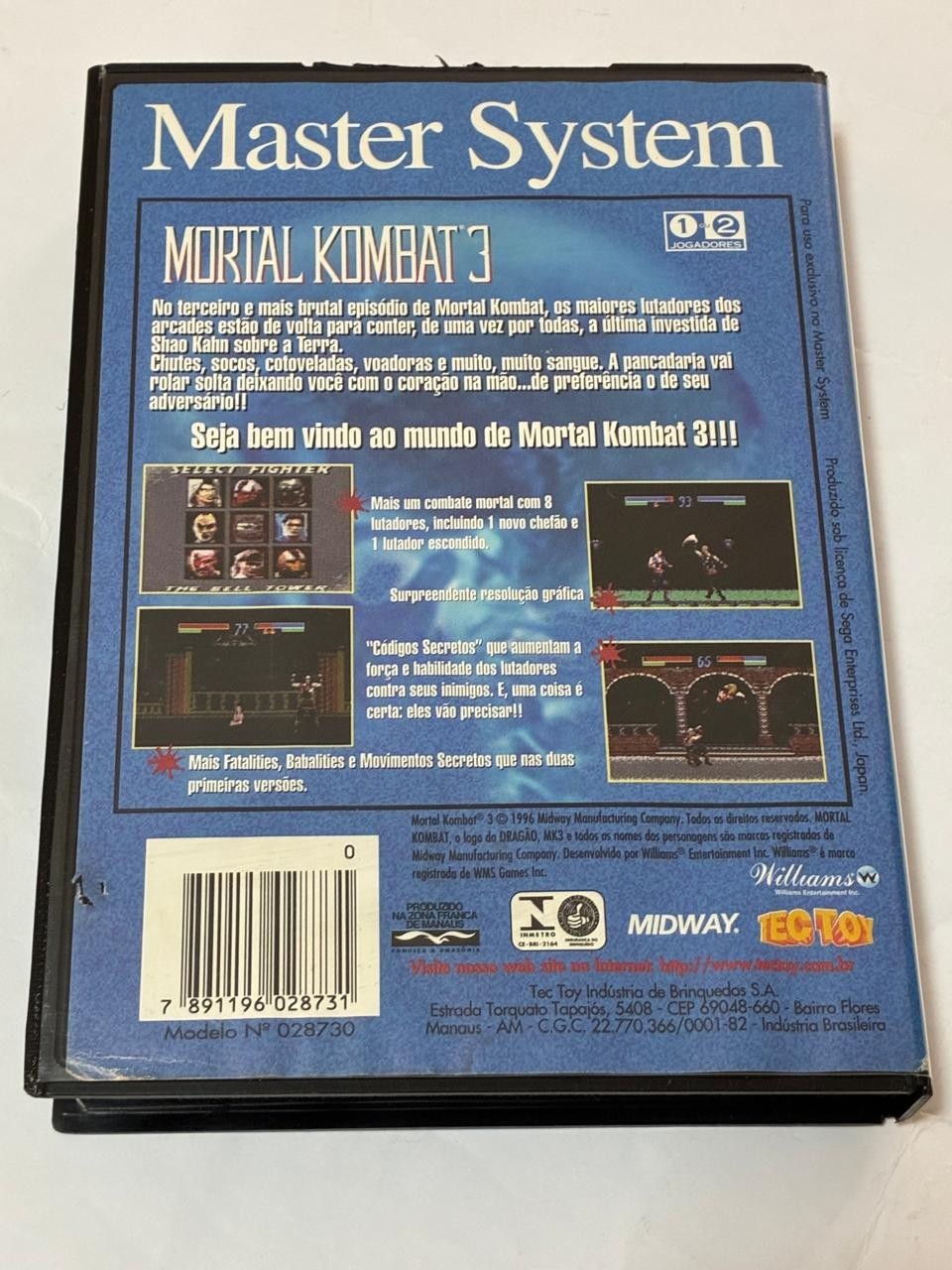 Sega Master System Tectoy : Mortal Kombat 3 complete manual poster Exclusive gam