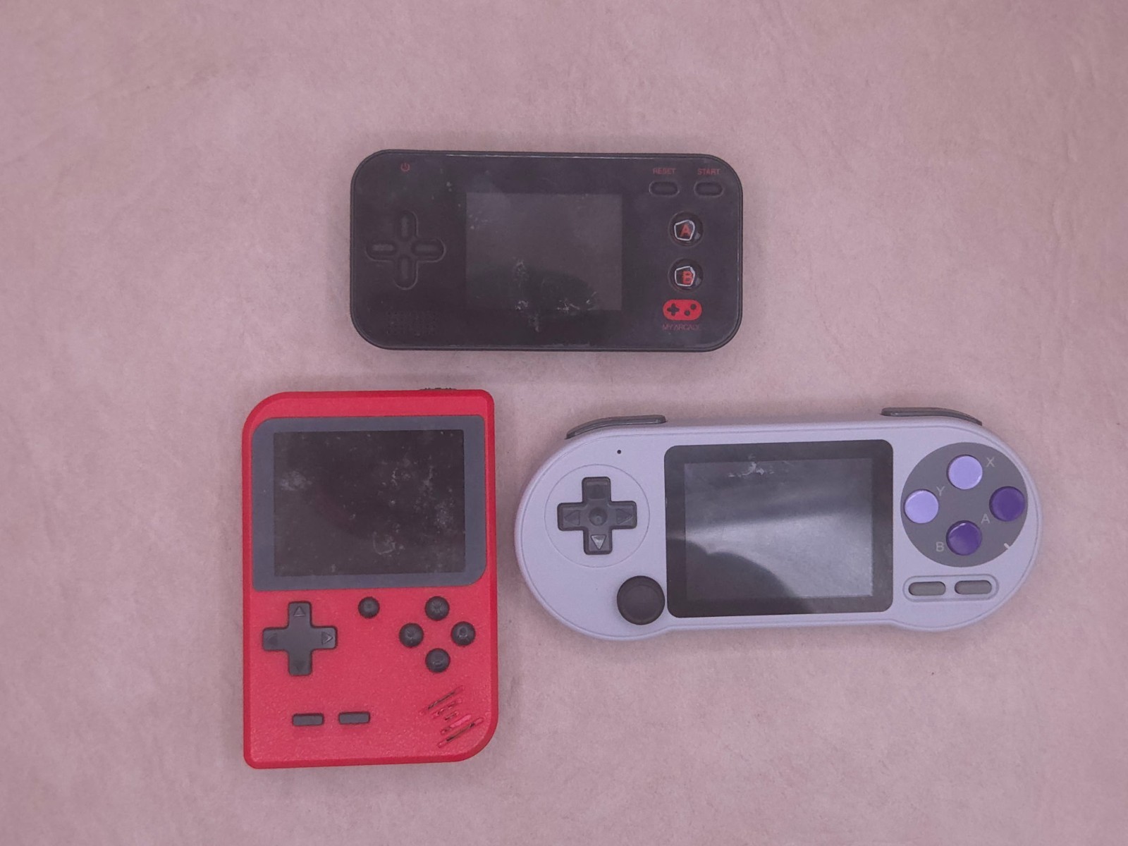 Handheld Portable Retro Gaming Console Lot (3) My Arcade Gamer V Red Grey As Is