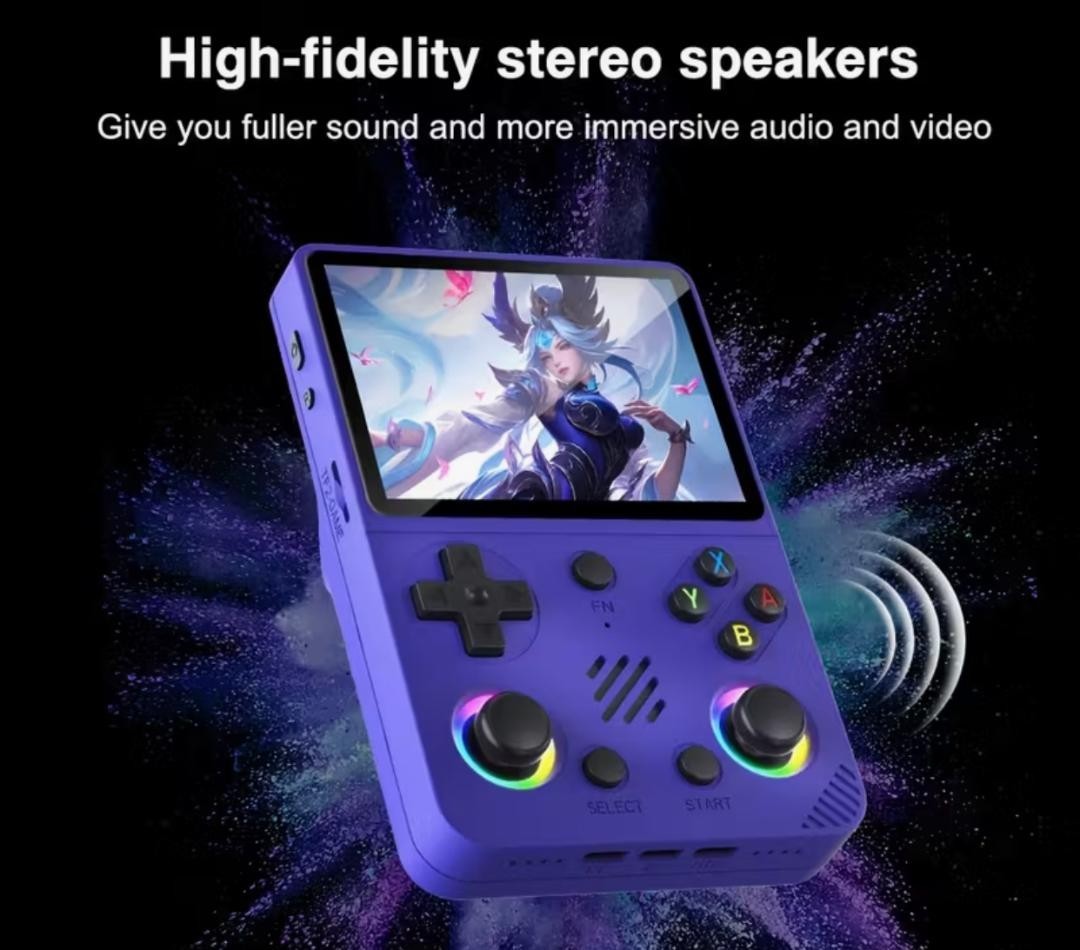 NEW-2025 Retro Handheld Game Console, 30+ Emulator 20,000 + VIDEO GAMES -PURPLE