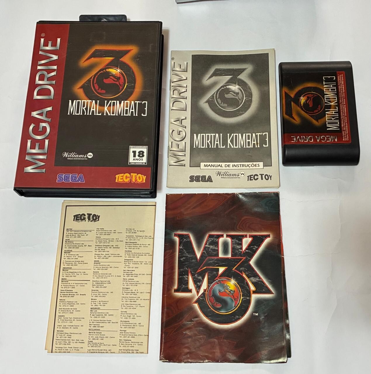 Sega Genesis : Mortal Kombat 3 Tectoy complete box and manual and papers