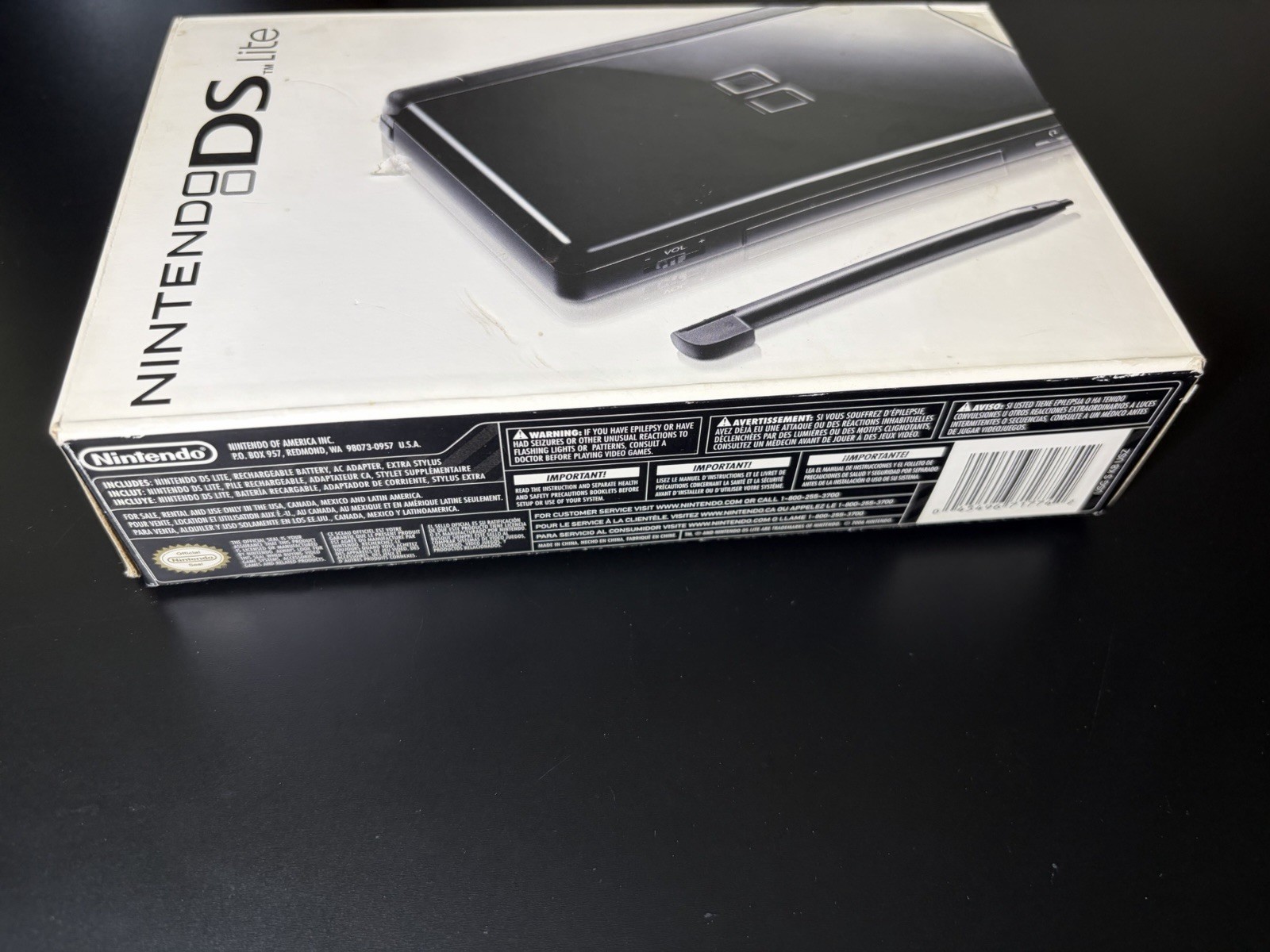 Nintendo DS Lite Handheld Game Console Onyx Black Complete Near Mint