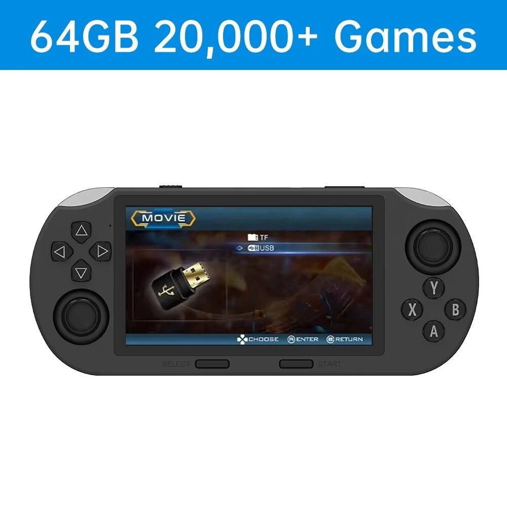 SF3000 Mini Portable Handheld Game Console 4.5 Inch IPS Screen, 20000+ Games