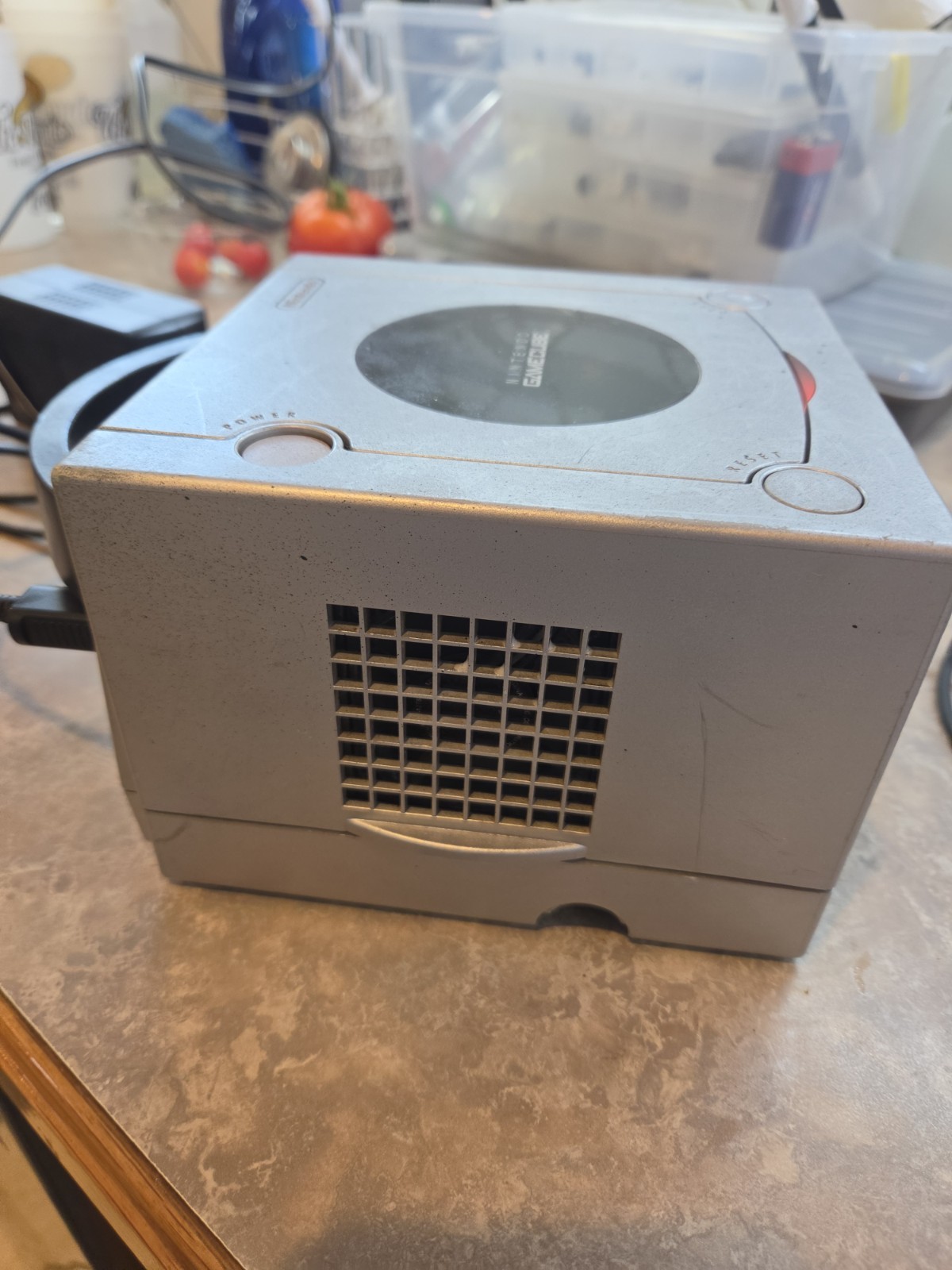 Nintendo GameCube Console Silver DOL-001 with Cords and Controller, Tested Works