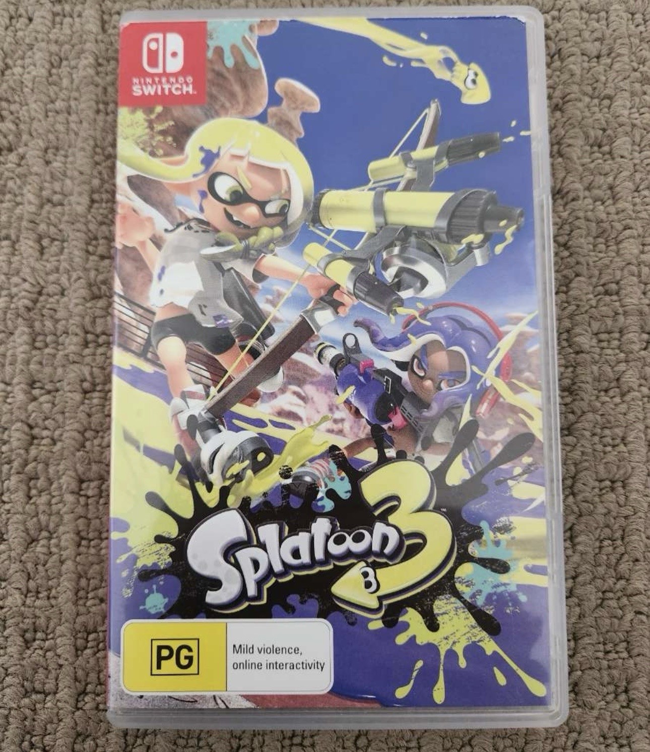 Nintendo Switch, Box, Controller With 3 Games – Mario Golf, Splatoon 3, Pokémon
