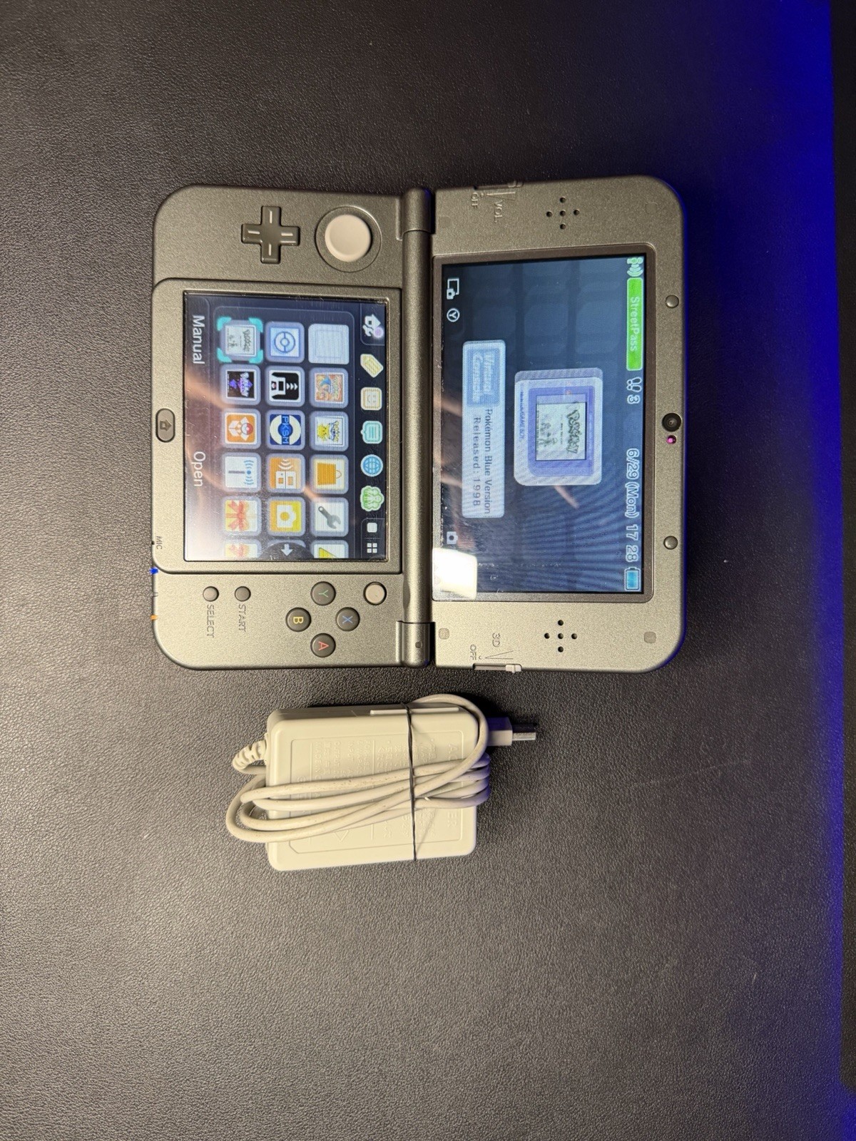 3DS XL W/ Games, Charger, Stylus, and Case