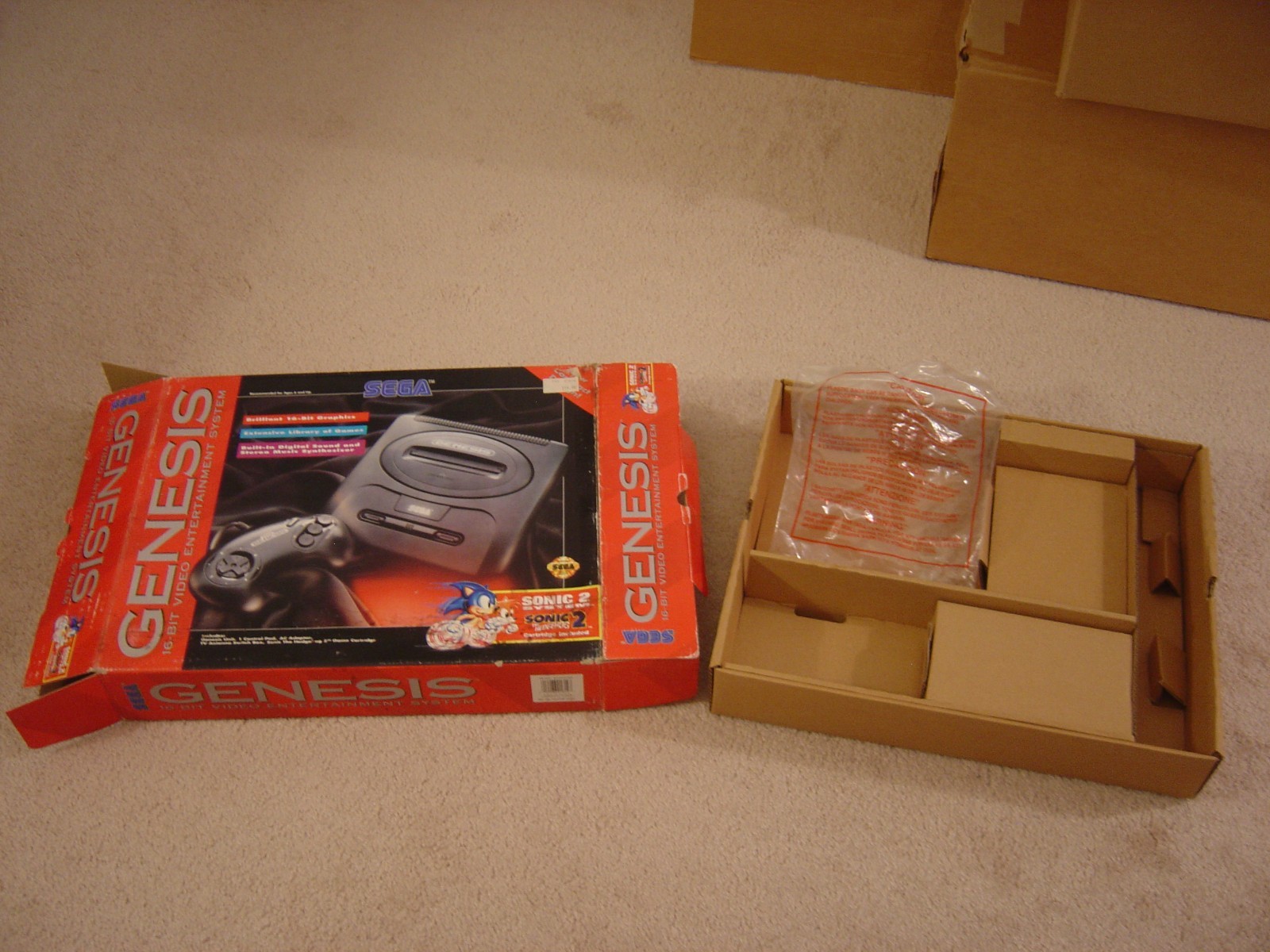 Sega Genesis Sonic 2 System Box and Tray Only, MK-1614
