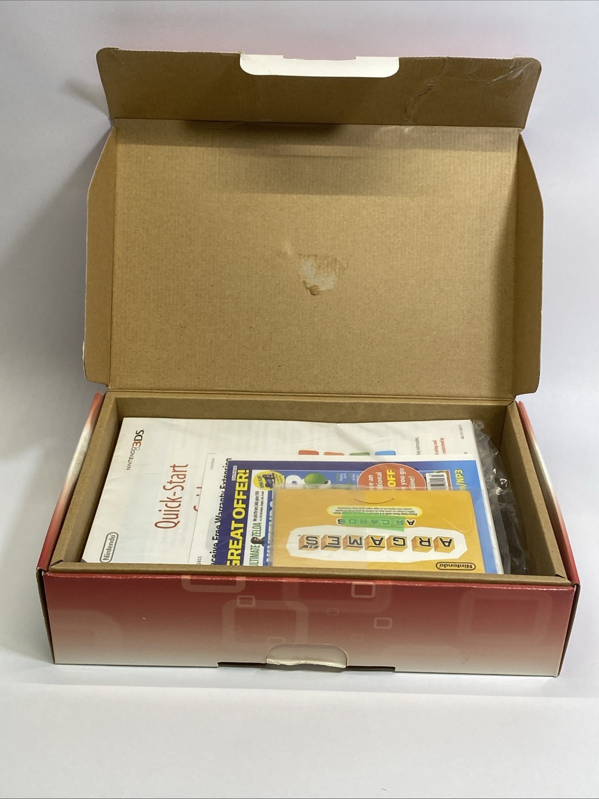 Nintendo 3DS Flame Red BOX ONLY with Operation Manual