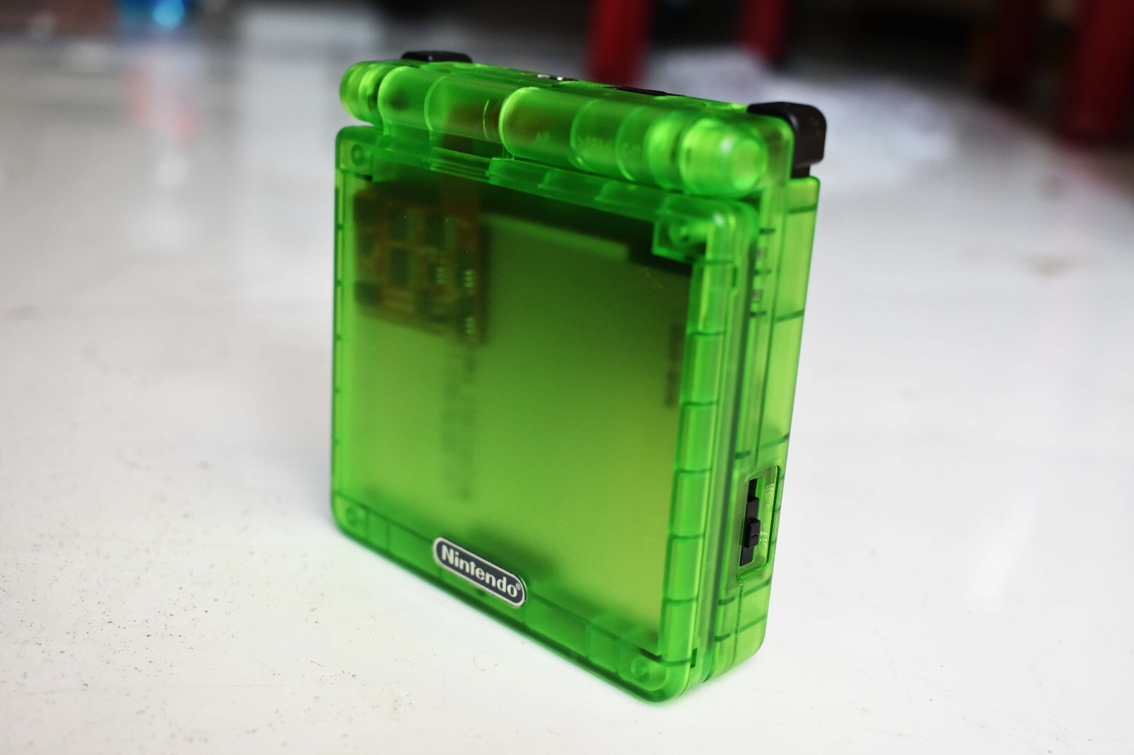 Backlit IPS LCD GBAsp Mod Nintendo Gameboy Advance SP Clear Green