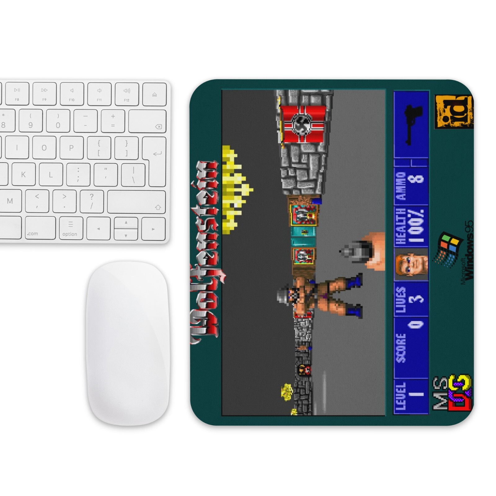 Wolfenstein 3d PC, 1995 Mouse Pad NEW 9.5″ x 7.75″ Non Slip Gaming ID Software