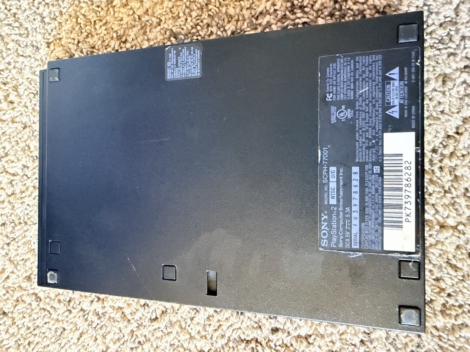 Sony PlayStation 2 Slim Launch Edition Charcoal Black Console (SCPH-77001CB) CIB