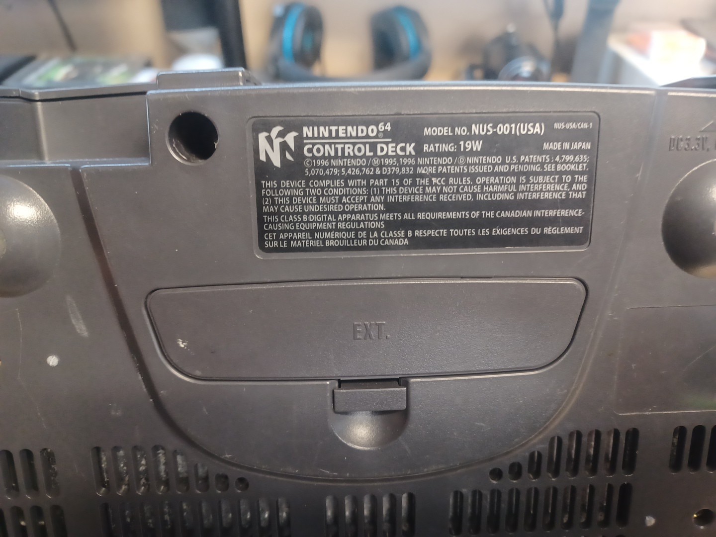 Nintendo 64 Black NUS-001(USA) Console Only-Tested-No Memory Pak-1 Controller #2