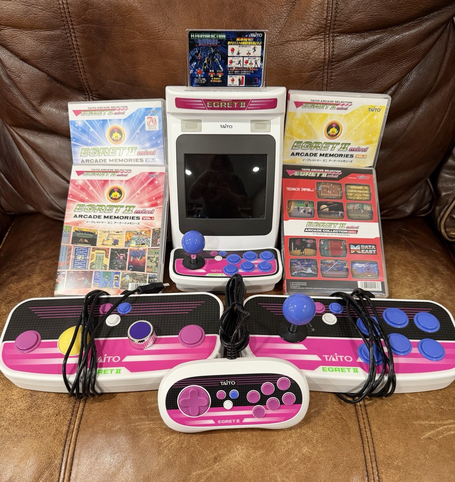 TAITO Egret II Mini w/ Arcade Stick, Spinner Controller, & Expansion Packs
