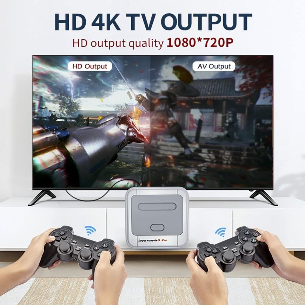 Compact Super Console X Pro: 4K Video & 5 Player Multiplayer Adventure Awaits!