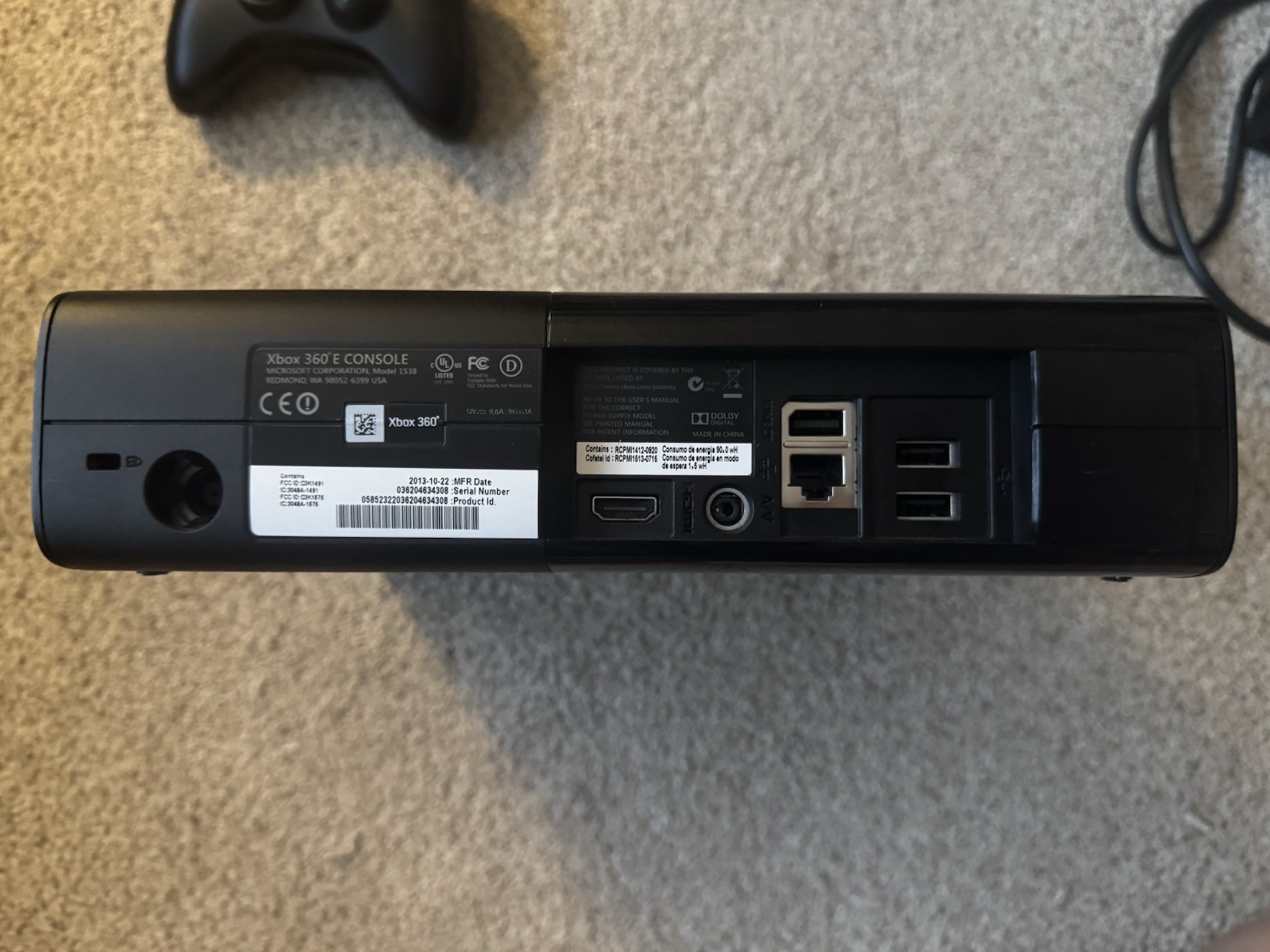 Microsoft Xbox 360 E 320GB Console Bundle OEM + Wired Controller TESTED-WORKING