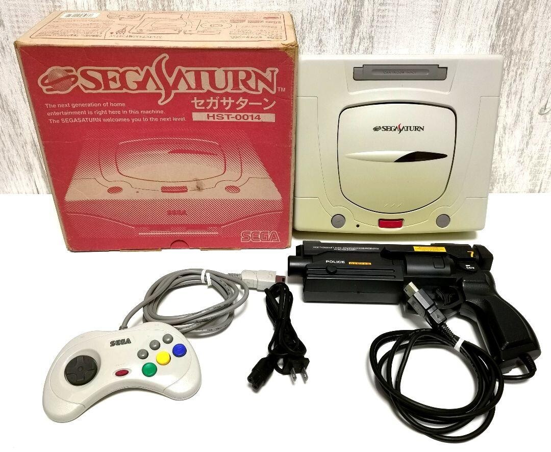 SEGA Saturn Console System White Japan Ver Working w/Controller Japan