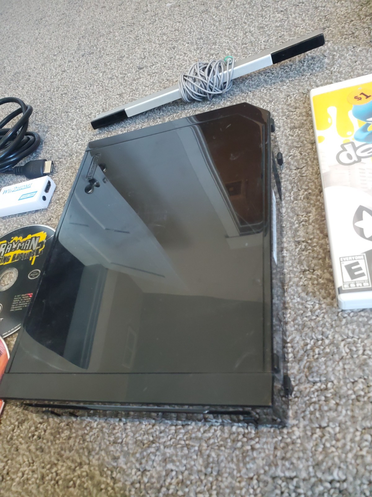 Black Nintendo Wii Console System Bundle w/ 10 Games Nunchuck TESTED! Deblob