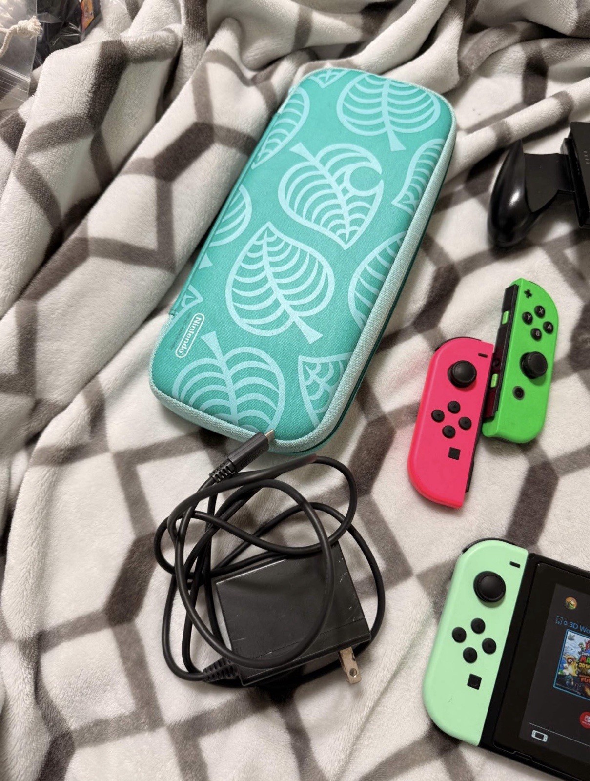 Nintendo Switch Animal Crossing Edition Console, Accessories, 256GB Memory Card