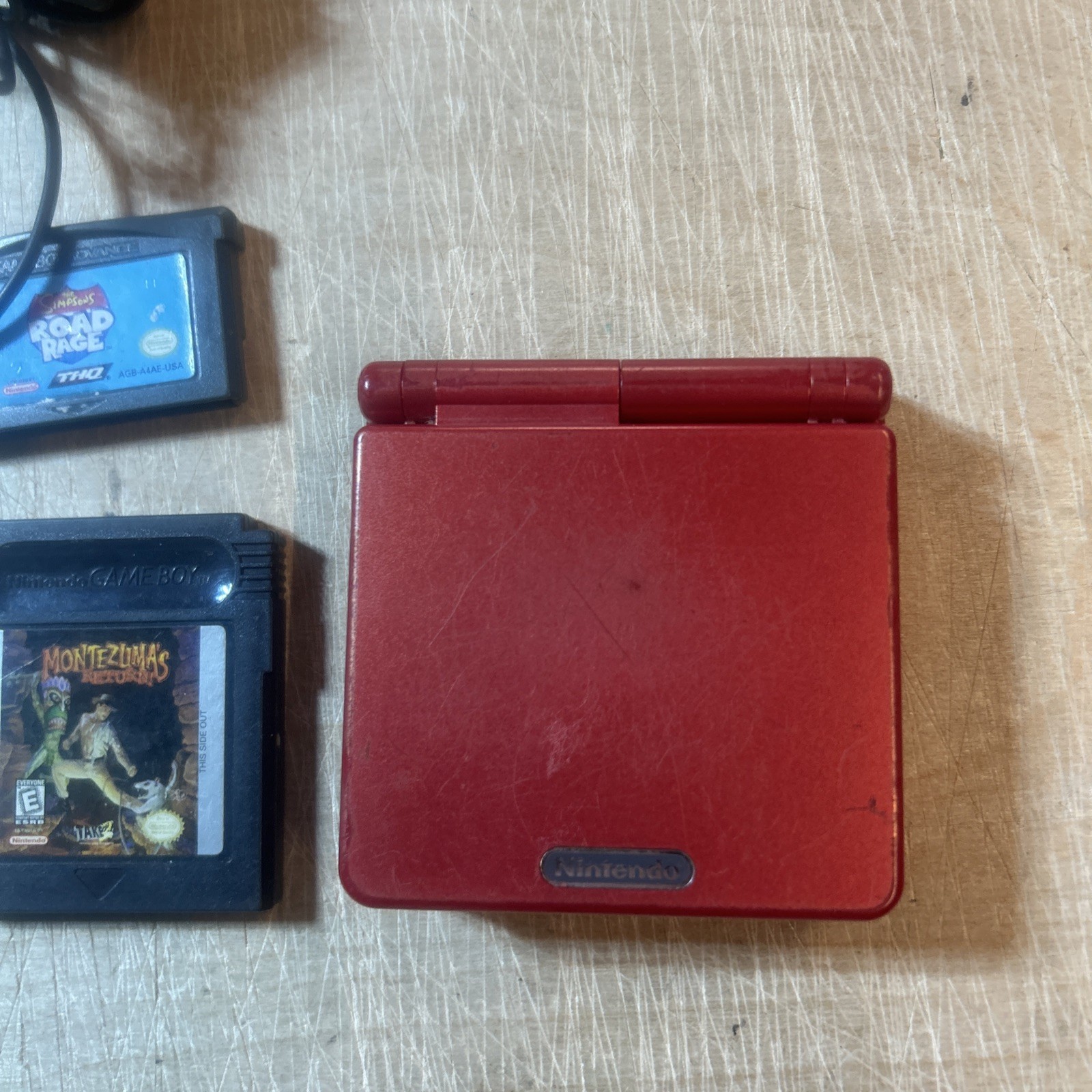 Nintendo Game Boy Advance SP Handheld System – Flame Red And 2 Games