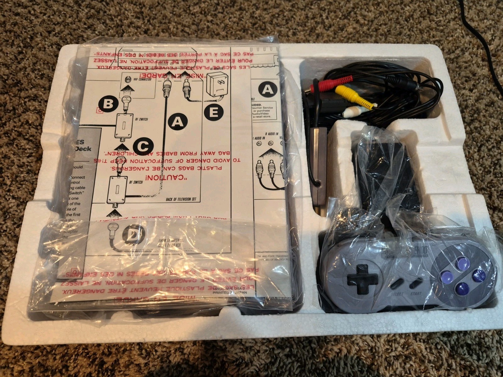 Super Nintendo SNES Console CONTROL SET CIB Complete in Box BARELY USED!