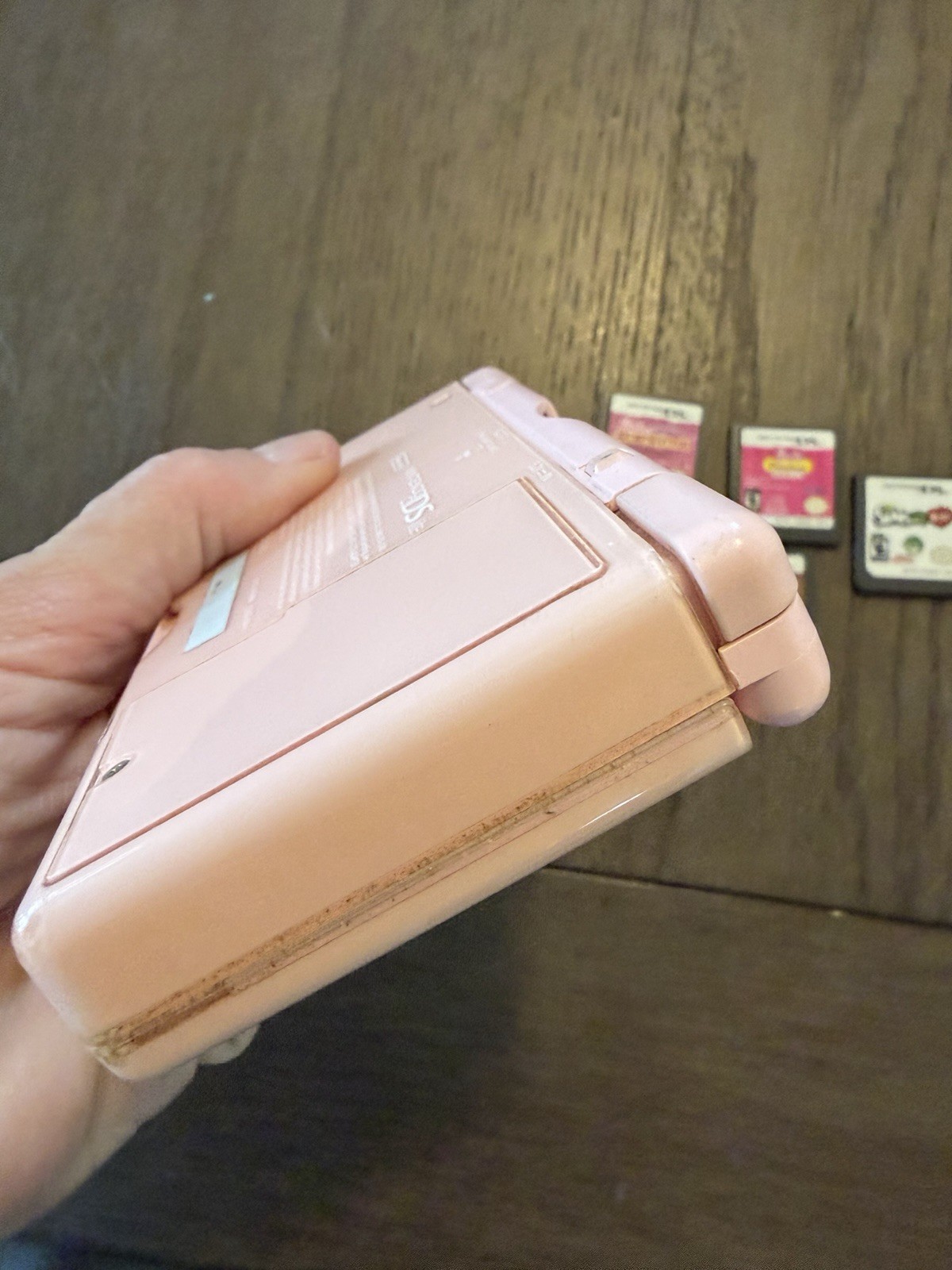 Nintendo DS Lite Console Pink Unable To Charge For Parts Or Repair Only W/games