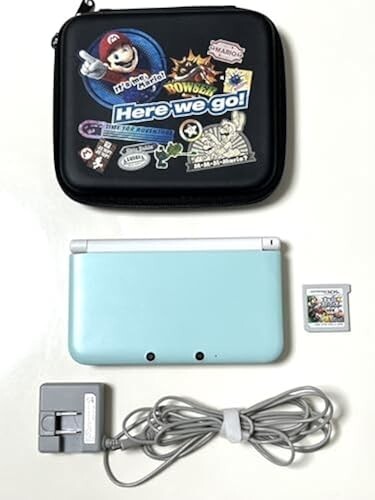 Nintendo 3DS LL XL console Mint Blue x White NDS Japan