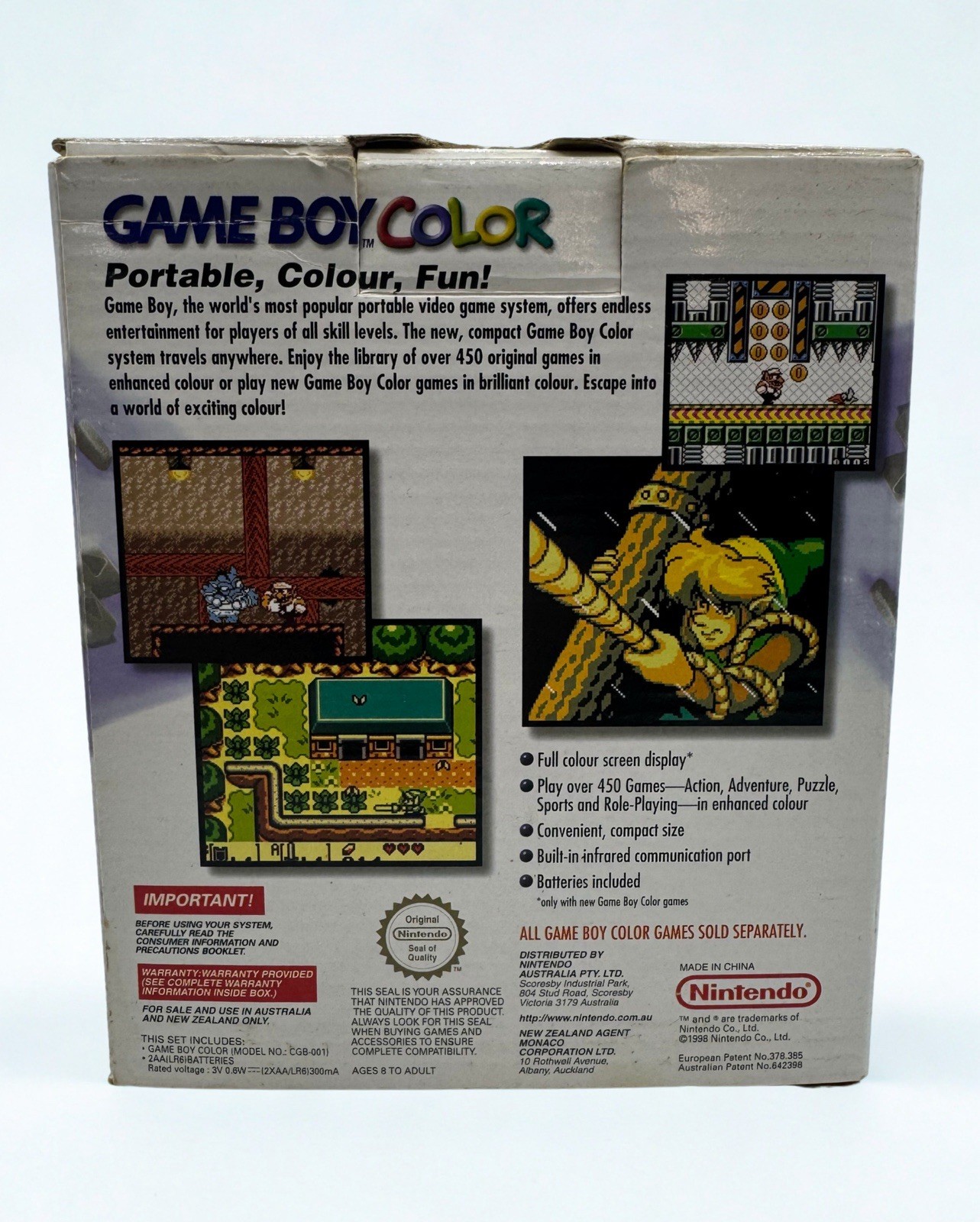 💜GRAPE GAME BOY COLOR – Complete In Box CIB Nintendo GBC Purple GameBoy Boxed