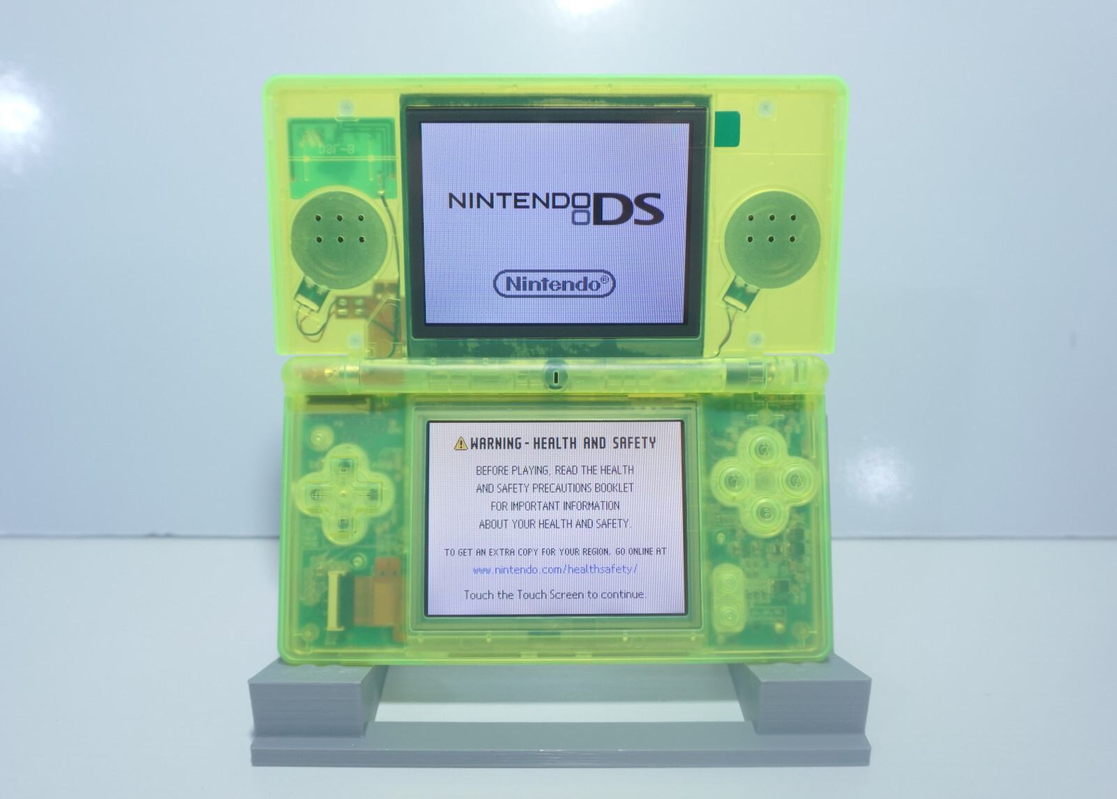 Nintendo DS Lite Transparent Clear Lime Green Handheld System with Charger