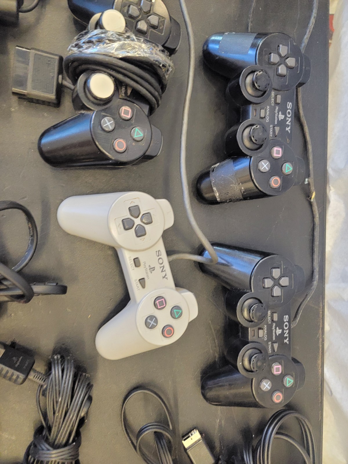 Lot Bundle PS2 (Untested) 4 Controllers 6 PS2 OEM A/V Cable 4 Power Supply OEM