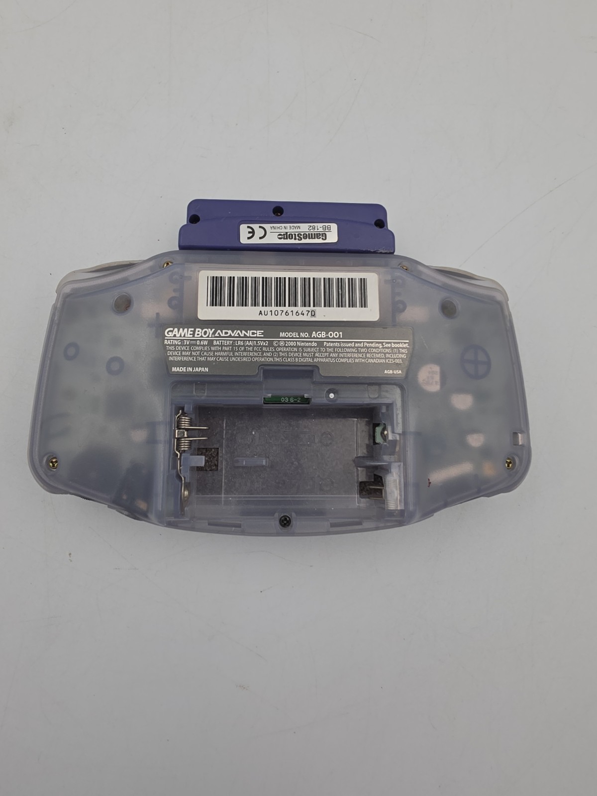Nintendo Game Boy Advance Console System – Clear Glacier Tested – With Light!