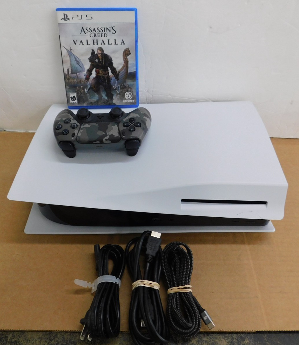 Sony PlayStation 5 Disc Console ASSASSINS CREED VALHALLA GAME CFI-1015A *NICE*