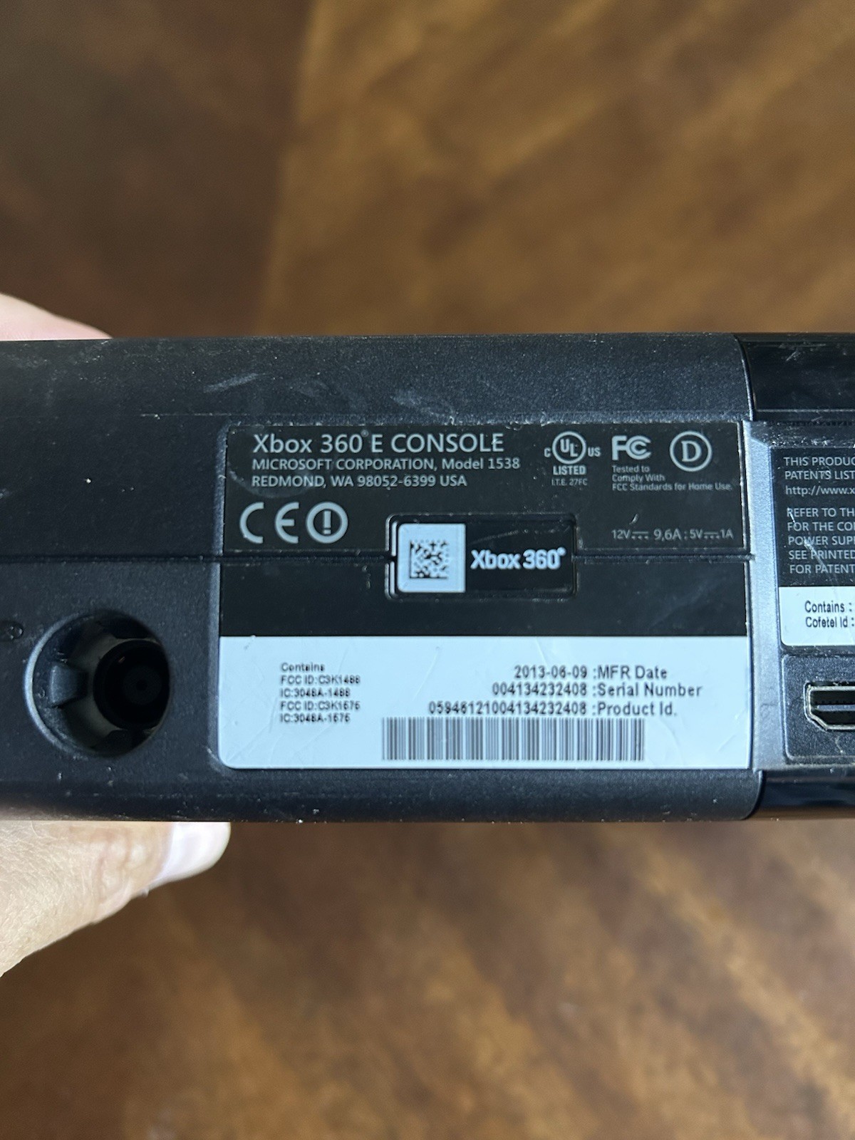 Microsoft Xbox 360 E Console (Model 1538 For Parts or Repair